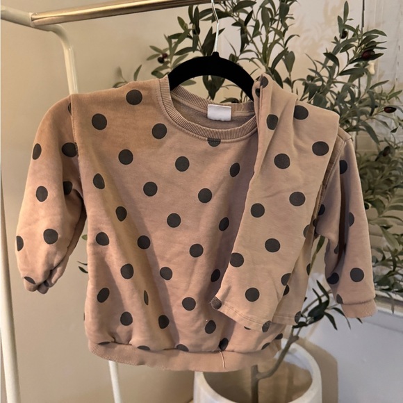Zara Polka Dot Toddler Sweatshirt and Pants Set size 3-4 years - Picture 2 of 5
